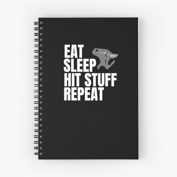 Item preview, Cool Funny Eat Sleep Hit Stuff Repeat Blacksmith Smith Tee designed and sold by LookTwice.