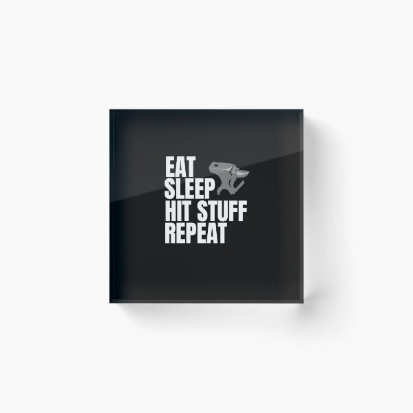 Item preview, Cool Funny Eat Sleep Hit Stuff Repeat Blacksmith Smith Tee designed and sold by LookTwice.