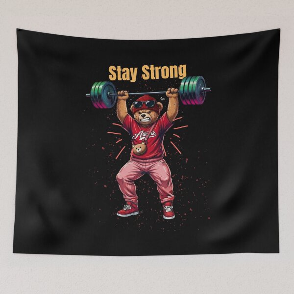Item preview, Stay Strong Gym Bear Motivation designed and sold by M.Store.