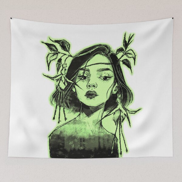 Item preview, FUCHSIA FLOWER CROWN WOMAN NEON LIME designed and sold by melyverso.