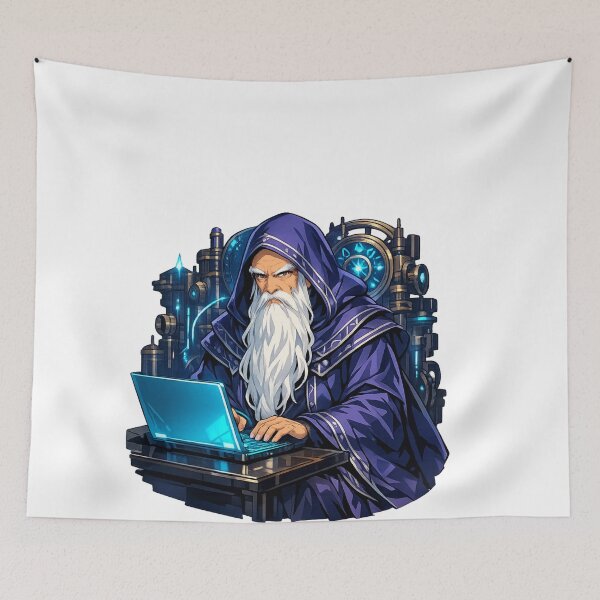 Item preview, Code Wizard - Fantasy Tech Programmer Art designed and sold by Rouge Reverie Studio.