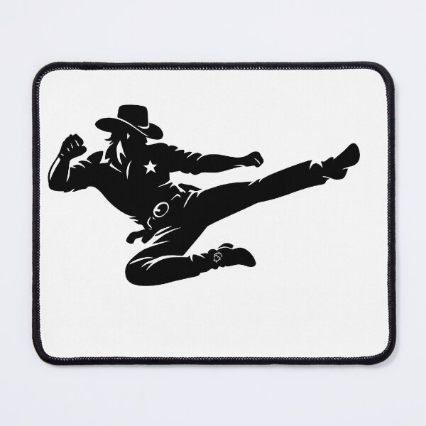 Item preview, Legendary Flying Kick Cowboy Silhouette – Minimalist Action Hero Martial Arts Design designed and sold by Divakar Fashion.
