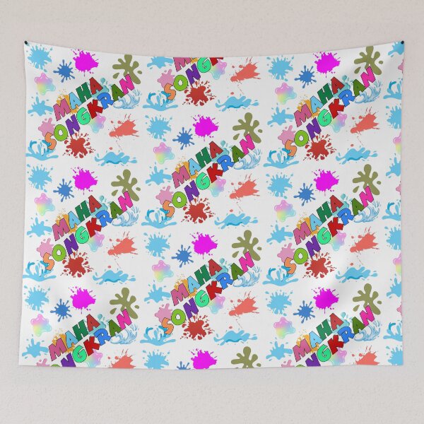 Item preview, Maha Songkran Colorful Water Splash Art designed and sold by Logic to Canvas.