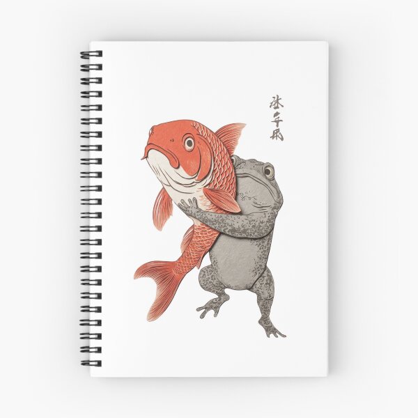 Item preview, Japanese Papercut Frog and Koi — Vintage Style Folk Art designed and sold by Colorful-Garden.