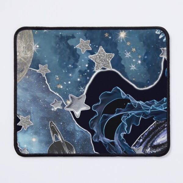 Item preview, Cosmic Jellyfish and Moon Collage Dreamy Space Art designed and sold by VelvetJohn.