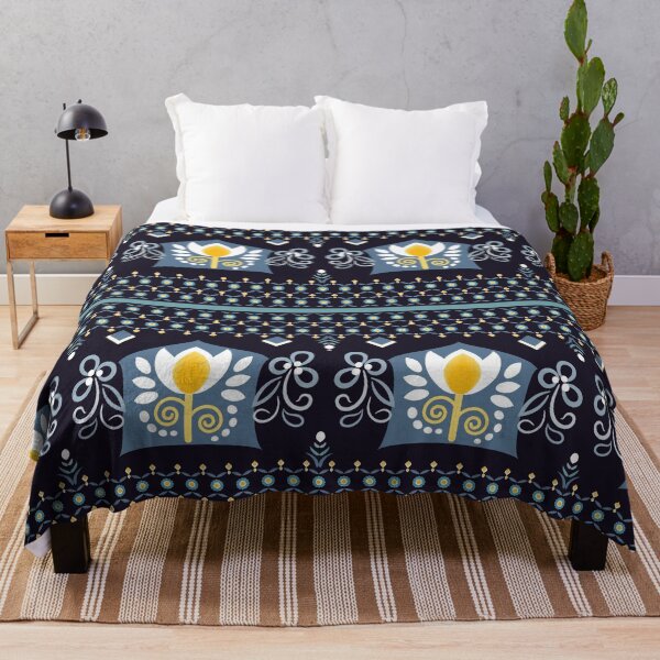 Item preview, Folk Floral Pattern with Decorative Border designed and sold by CHANCHANAI.