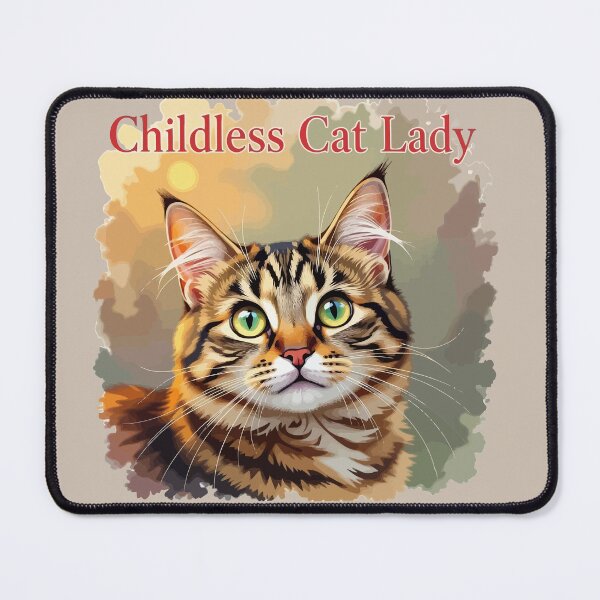 Item preview, Childless Cat Lady Tabby Charm Portrait designed and sold by taiche.
