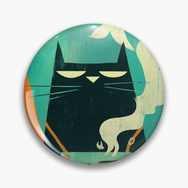 Item preview, Black Cat Coffee Ritual – Vintage Tropical Illustration designed and sold by Artixshopy98.