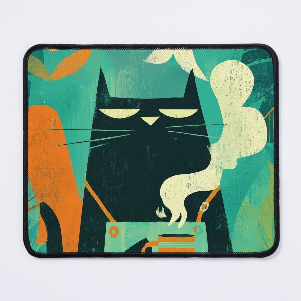 Item preview, Black Cat Coffee Ritual – Vintage Tropical Illustration designed and sold by Artixshopy98.