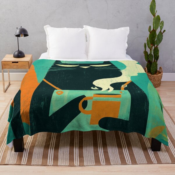 Item preview, Black Cat Coffee Ritual – Vintage Tropical Illustration designed and sold by Artixshopy98.