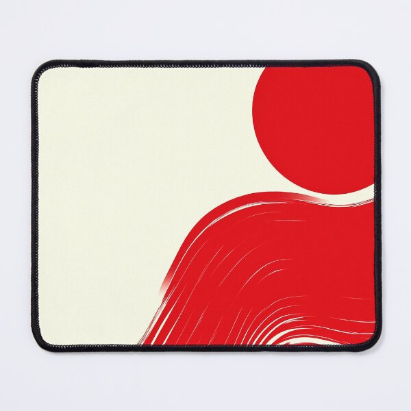 Item preview, Abstract Red Flow – Minimalist Modern Wave and Circle Art Print designed and sold by Artixshopy98.