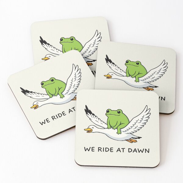Item preview, We Ride at Dawn Funny Frog and Goose 1717 Chaotic Animal Whimsical Gamer designed and sold by Kovav.