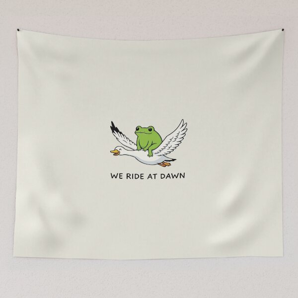 Item preview, We Ride at Dawn Funny Frog and Goose 1717 Chaotic Animal Whimsical Gamer designed and sold by Kovav.