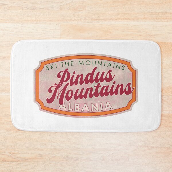 Item preview, Pindus Mountains, Albania, Ski, textured skiing badge designed and sold by Wanderful-roads.