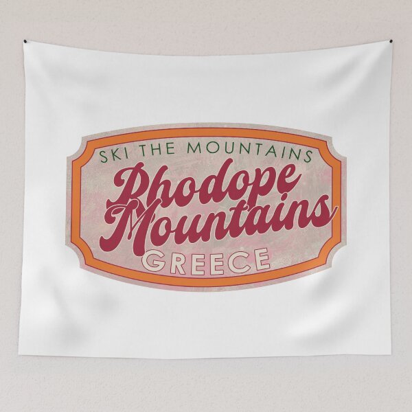 Item preview, Rhodope Mountains, Greece, Ski, textured skiing badge designed and sold by Wanderful-roads.