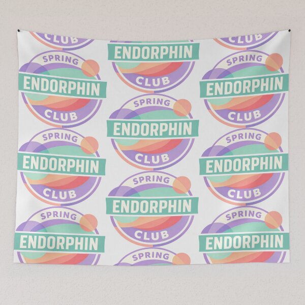 Item preview, Spring Endorphins Retro Badge Positive Vibes designed and sold by SplashTastic.