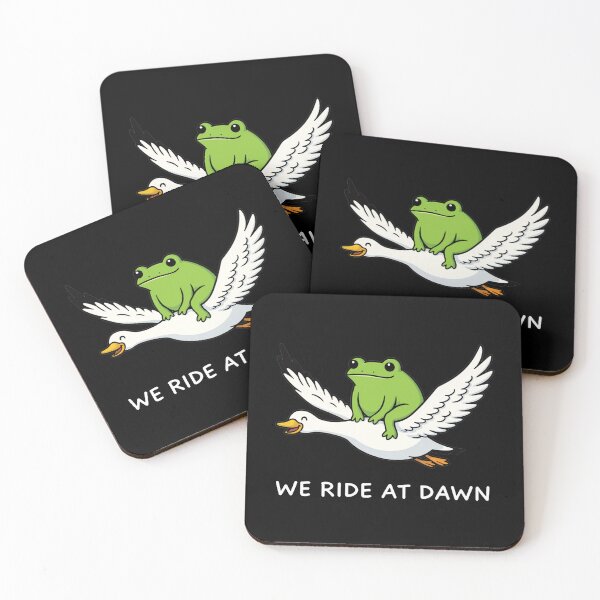 Item preview, We Ride at Dawn Funny Frog and Goose 1717 Chaotic Animal Whimsical Gamer 2 designed and sold by Kovav.