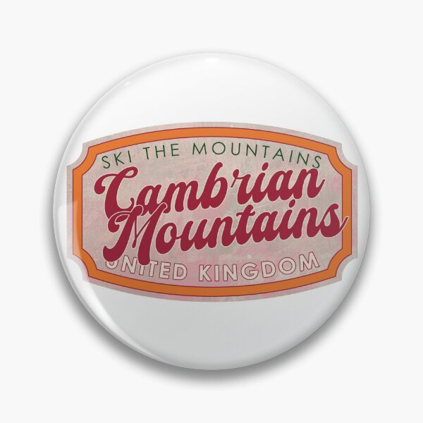 Item preview, Cambrian Mountains, United Kingdom, Ski, textured skiing badge designed and sold by Wanderful-roads.