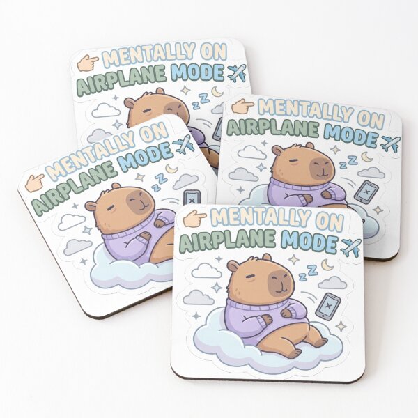 Item preview, Mentally on Airplane Mode Cute Capybara Sticker | Funny Lazy Mood Meme Aesthetic Animal Sticker designed and sold by Velmora Studio.