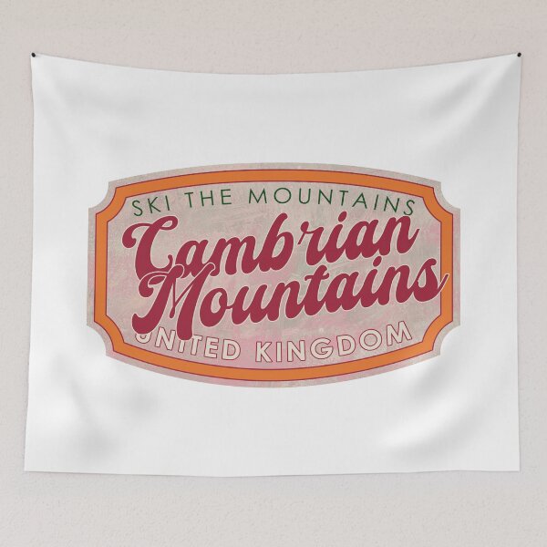 Item preview, Cambrian Mountains, United Kingdom, Ski, textured skiing badge designed and sold by Wanderful-roads.