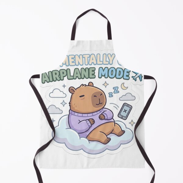 Item preview, Mentally on Airplane Mode Cute Capybara Sticker | Funny Lazy Mood Meme Aesthetic Animal Sticker designed and sold by Velmora Studio.