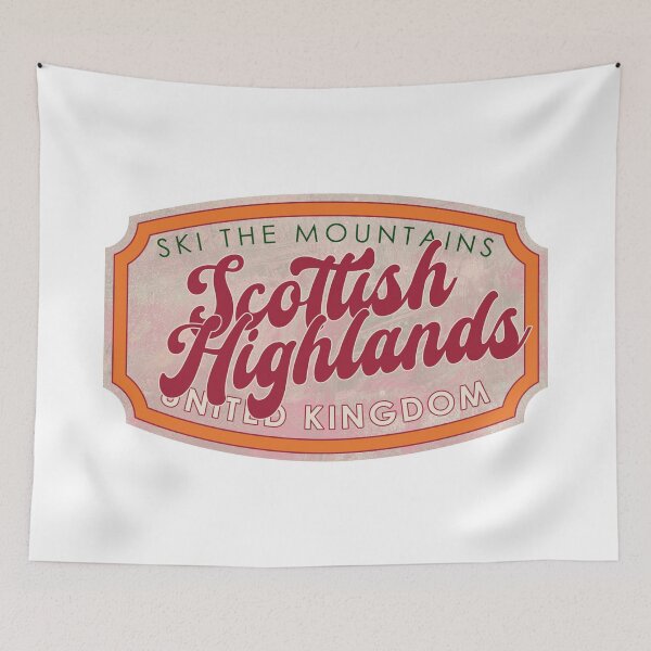 Item preview, Scottish Highlands, United Kingdom, Ski, textured skiing badge designed and sold by Wanderful-roads.