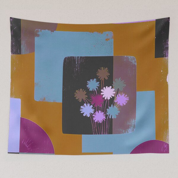 Item preview, Retro Floral Geometric Art – Mid Century Modern Botanical Design designed and sold by joycrysstudio.