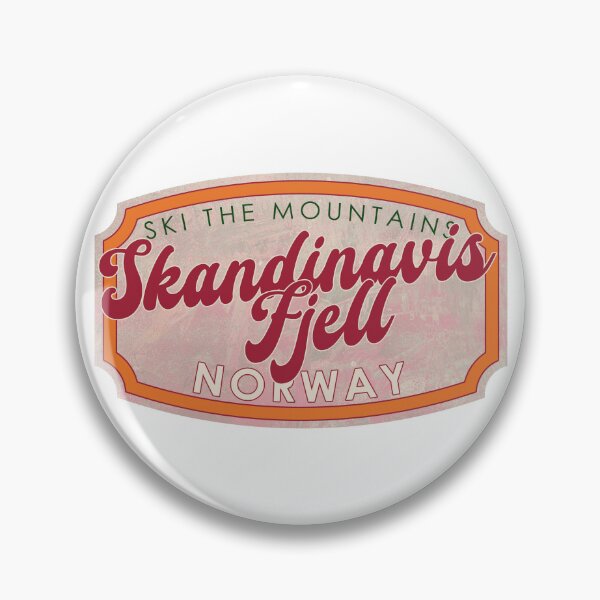 Item preview, Skandinaviske Fjell, Norway, Ski, textured skiing badge designed and sold by Wanderful-roads.