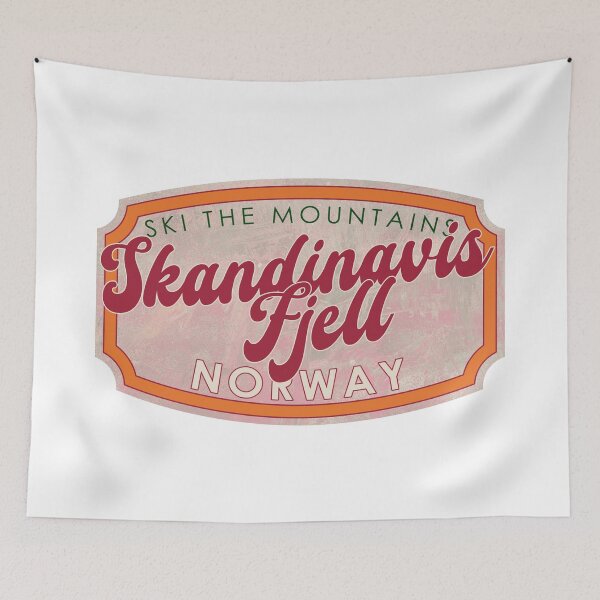 Item preview, Skandinaviske Fjell, Norway, Ski, textured skiing badge designed and sold by Wanderful-roads.