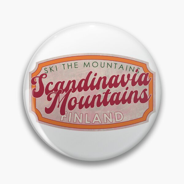 Item preview, Scandinavian Mountains, Finland, Ski, textured skiing badge designed and sold by Wanderful-roads.