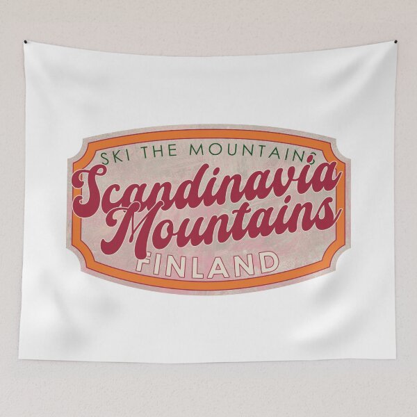 Item preview, Scandinavian Mountains, Finland, Ski, textured skiing badge designed and sold by Wanderful-roads.