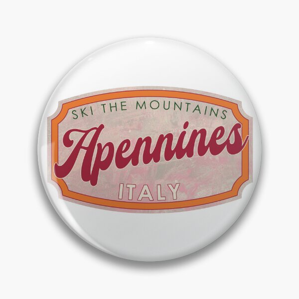 Item preview, Apennines, Italy, Ski, textured skiing badge designed and sold by Wanderful-roads.