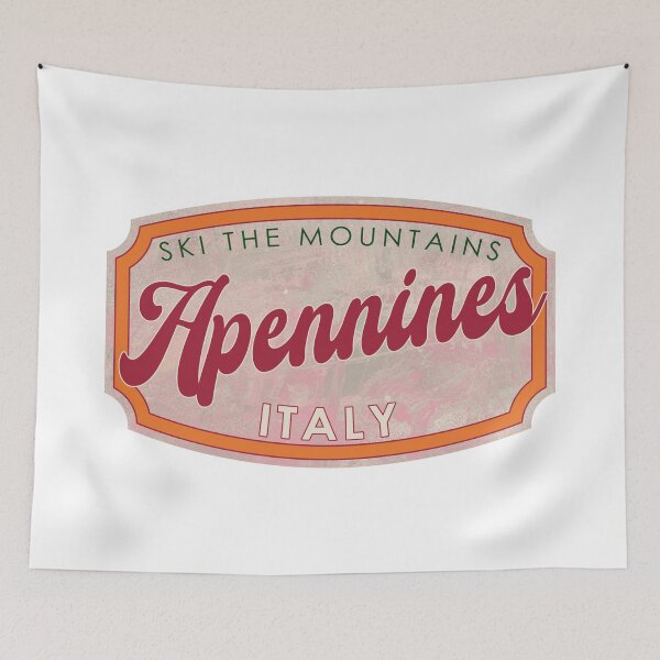 Item preview, Apennines, Italy, Ski, textured skiing badge designed and sold by Wanderful-roads.