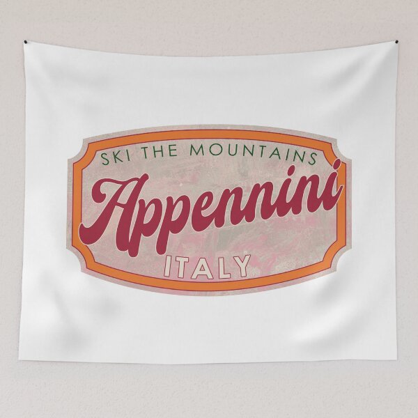 Item preview, Appennini, Italy, Ski, textured skiing badge designed and sold by Wanderful-roads.