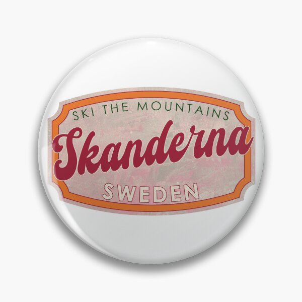 Item preview, Skanderna, Sweden, Ski, textured skiing badge designed and sold by Wanderful-roads.
