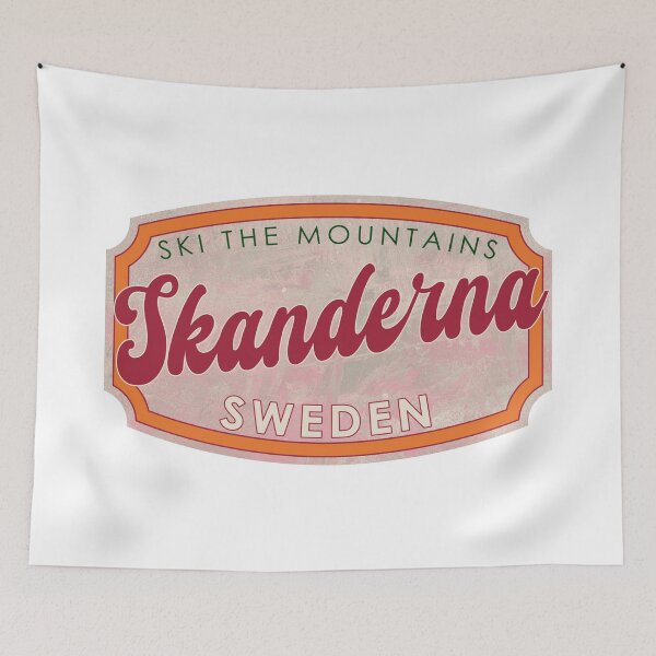 Item preview, Skanderna, Sweden, Ski, textured skiing badge designed and sold by Wanderful-roads.