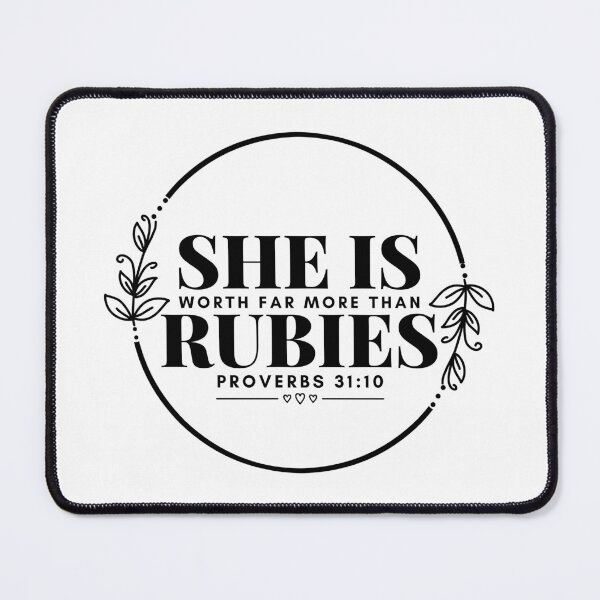 Item preview, Proverbs 31:10 - Virtuous Woman Worth More Than Rubies - Black Design designed and sold by MoriaStore.