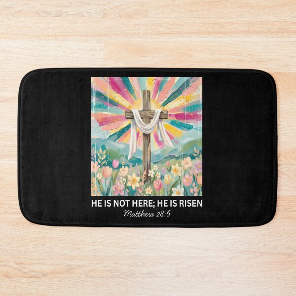 Item preview, He Is Risen T-Shirt, Matthew 28:6 Cross & Flowers Tee, Colorful Easter Resurrection Shirt, Christian Faith Apparel Gift designed and sold by Dmo3HarkoArt.