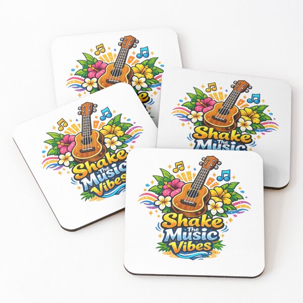Item preview, Shake The Music Vibes - Tropical Ukulele Hibiscus Beach Art designed and sold by shemodas.