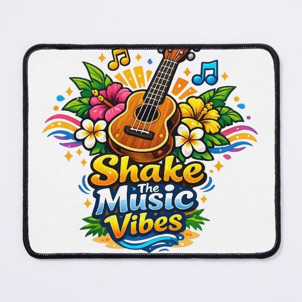 Item preview, Shake The Music Vibes - Tropical Ukulele Hibiscus Beach Art designed and sold by shemodas.