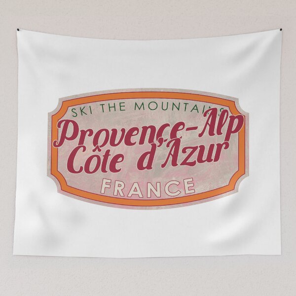 Item preview, Provence-Alpes-Côte d'Azur, France, Ski, textured skiing badge designed and sold by Wanderful-roads.