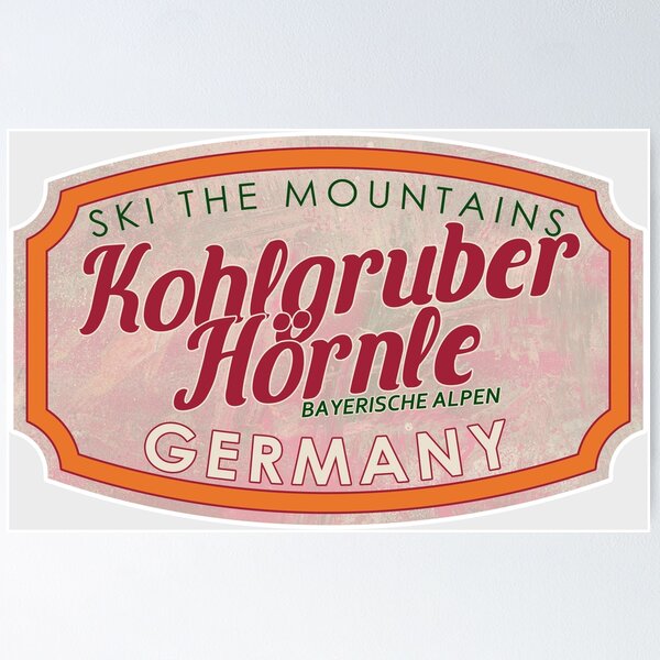 Item preview, Kohlgruber Hörnle, Germany, Bayerische Alpen, Ski, textured skiing badge designed and sold by Wanderful-roads.