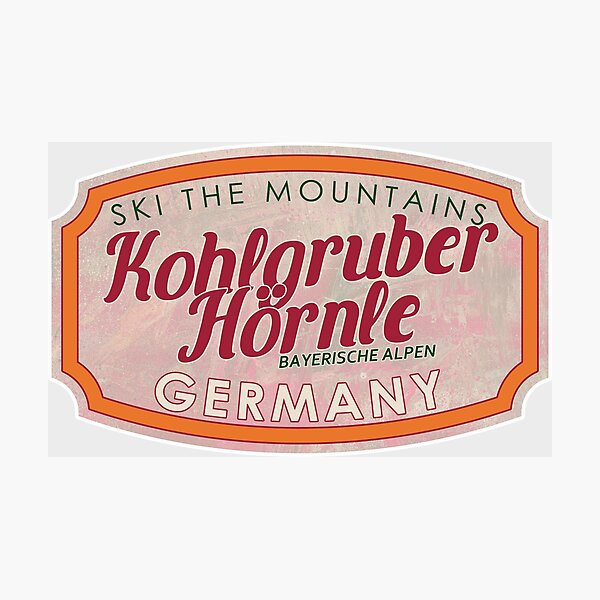 Artikelvorschau, Kohlgruber Hörnle, Deutschland, Bayerische Alpen, Ski, strukturiertes Skiabzeichen entworfen und verkauft von Wanderful-roads.