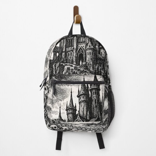 Item preview, Dark Fantasy Skull Realm Engraving | Medieval Gothic Death Landscape Art designed and sold by cr6zym1nd.