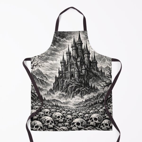 Item preview, Dark Fantasy Skull Realm Engraving | Medieval Gothic Death Landscape Art designed and sold by cr6zym1nd.