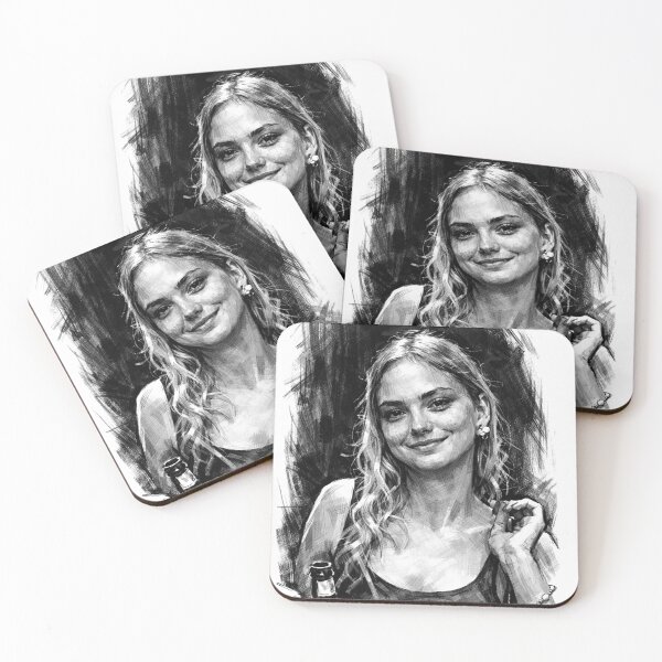 Item preview, The Girl With Attitude – Black & White Sketch Portrait designed and sold by ScanMood.