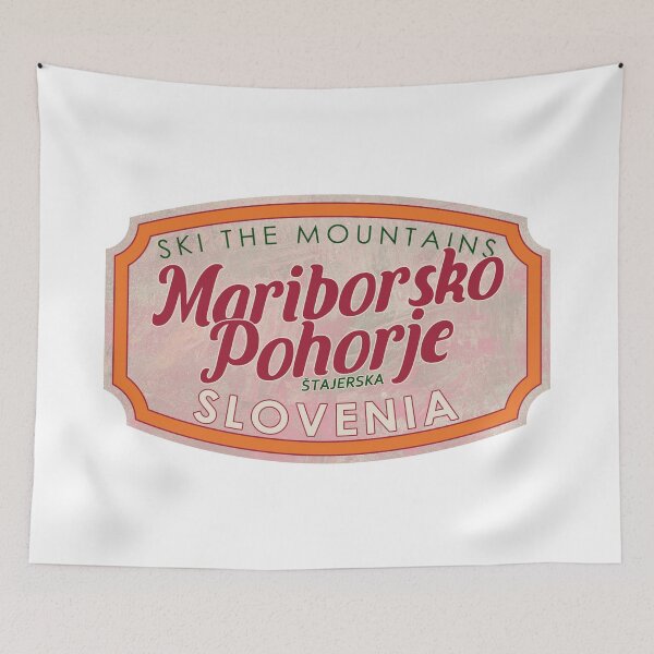 Item preview, Mariborsko Pohorje, Slovenia, Štajerska, Ski, textured skiing badge designed and sold by Wanderful-roads.