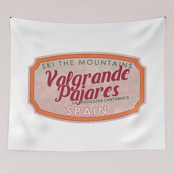 Item preview, Valgrande-Pajares, Spain, La Cordillera Cantábrica, Ski, textured skiing badge designed and sold by Wanderful-roads.