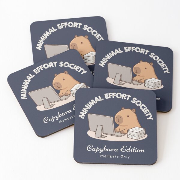 Item preview, Minimal Effort Society Capybara – Lazy Work Humor Cute Capybara Edition Members Only T-Shirt designed and sold by HOUSE OF TIST.