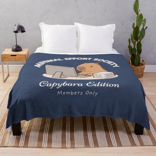 Item preview, Minimal Effort Society Capybara – Lazy Work Humor Cute Capybara Edition Members Only T-Shirt designed and sold by HOUSE OF TIST.